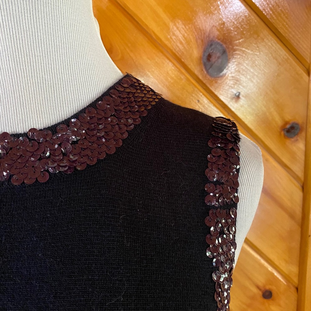 J. Crew Medium Sequin crewneck shell top in merino wool blend sweater vest glam